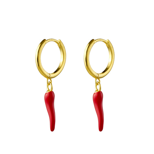 Red Cornicello Horn Charm - Gold or Silver