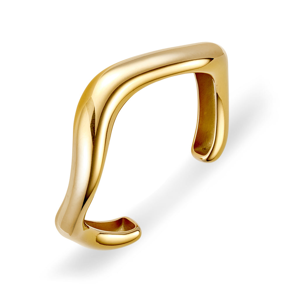 Gold Abstract Curve Bangle