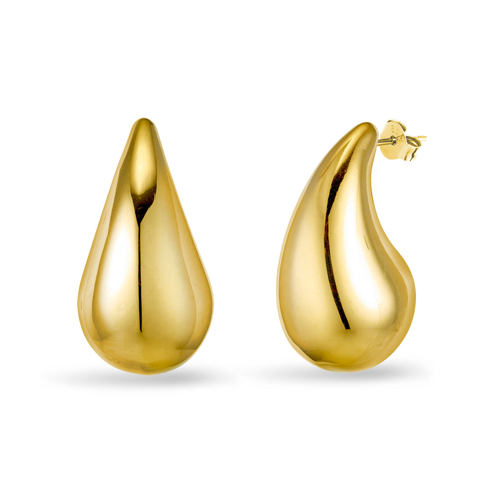 Gold Teardrop Stud Earring