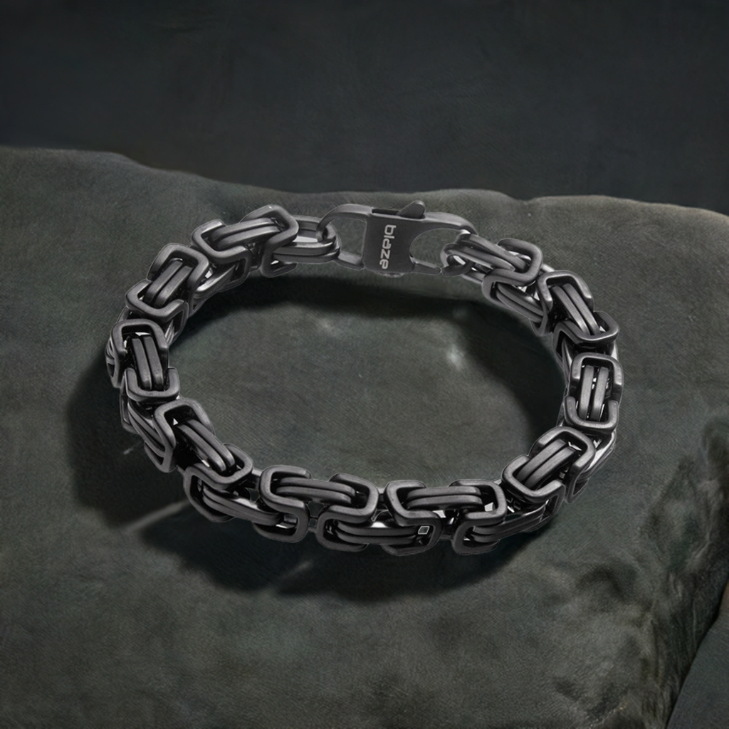 Black 8mm Byzantine Bracelet