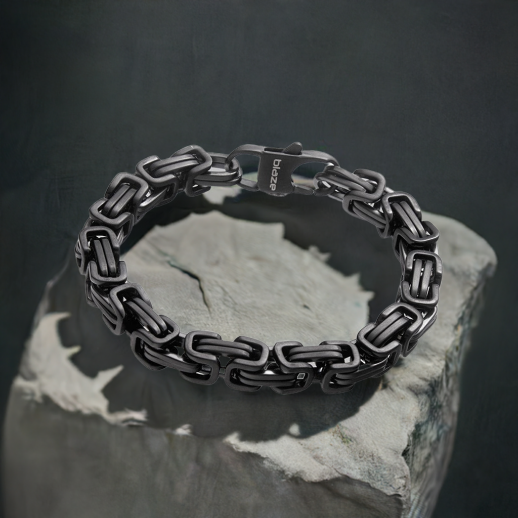 Black 8mm Byzantine Bracelet