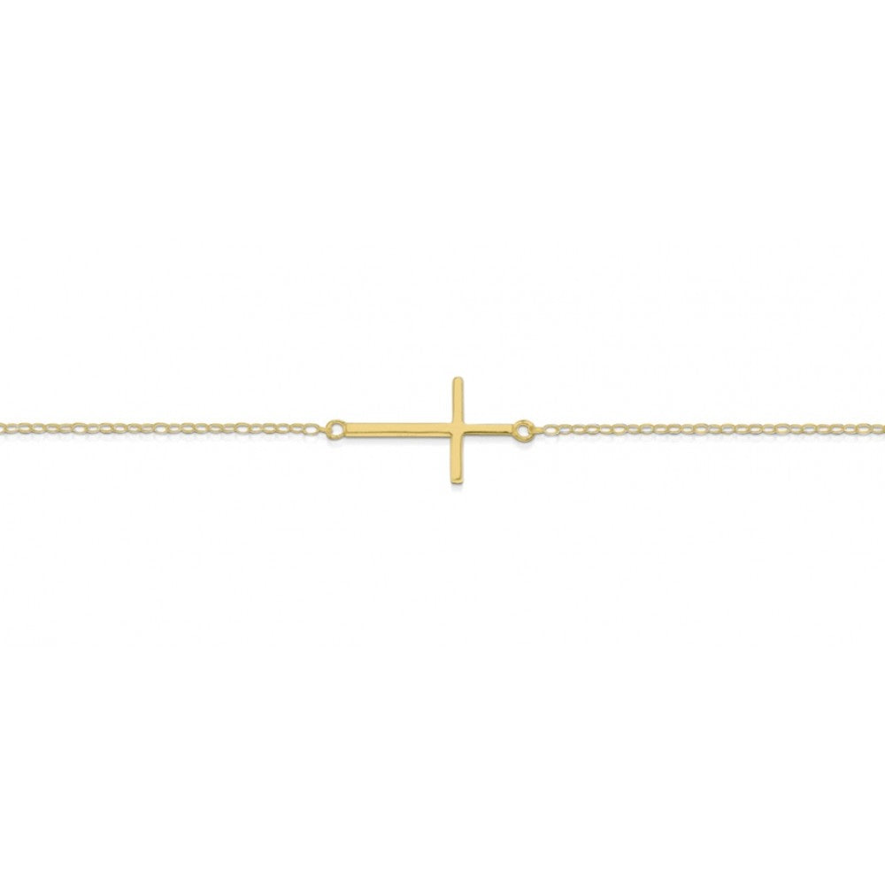 Sterling Silver Fine Cross Bracelet - Gold/ Rose Gold/ Silver/ Multi
