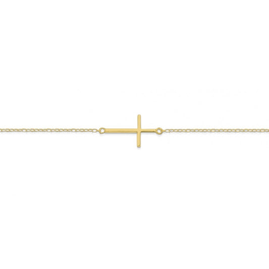 Sterling Silver Fine Cross Bracelet - Gold/ Rose Gold/ Silver/ Multi