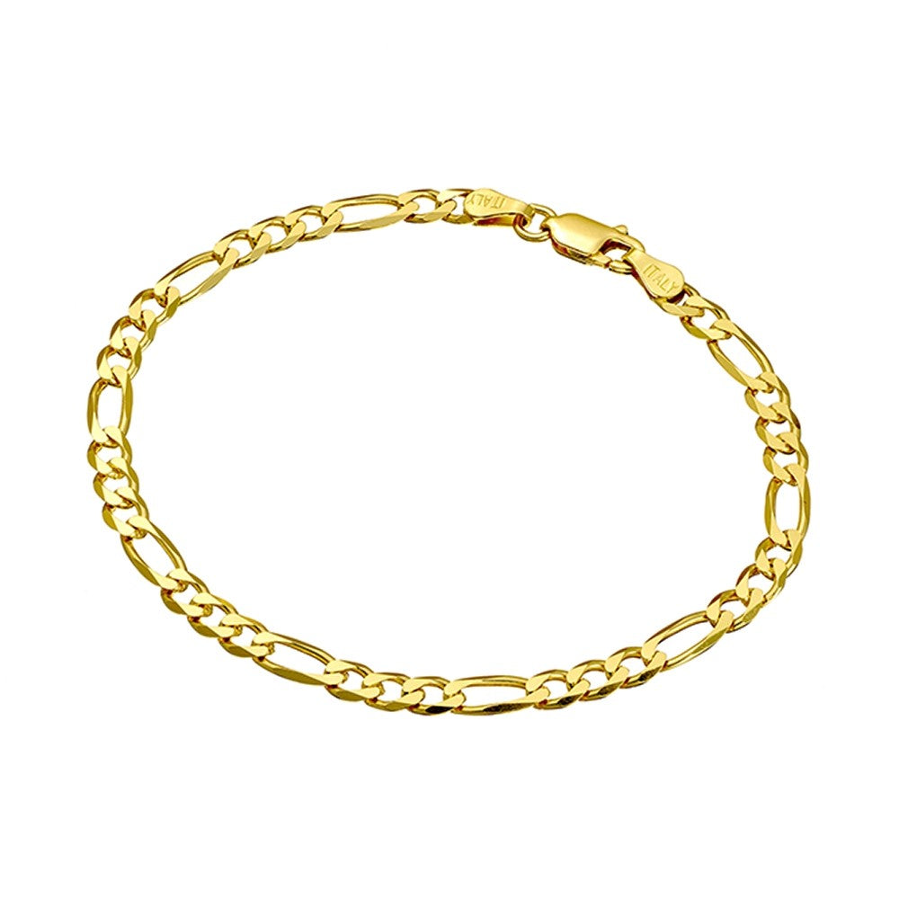 Sterling Silver Figaro Link Bracelet - Silver/ Gold