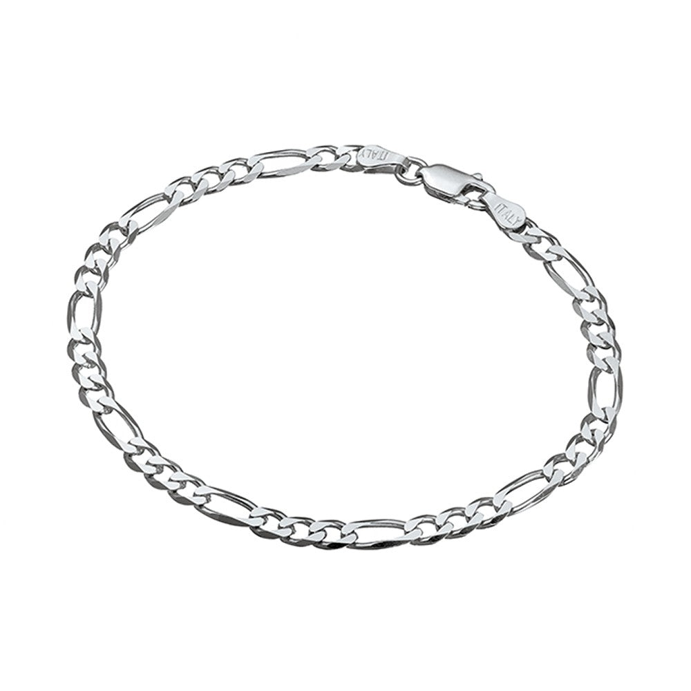 Sterling Silver Figaro Link Bracelet - Silver/ Gold