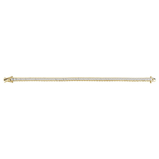 Sterling Silver Square 3mm CZ Tennis Bracelet - Gold