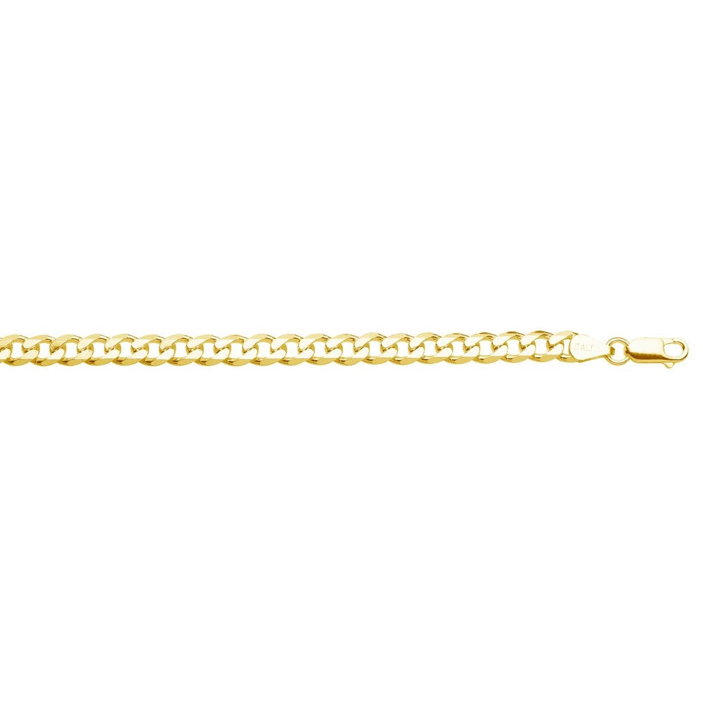 Sterling Silver Heavy Curb Chain with Gold Plating CURB 5MM