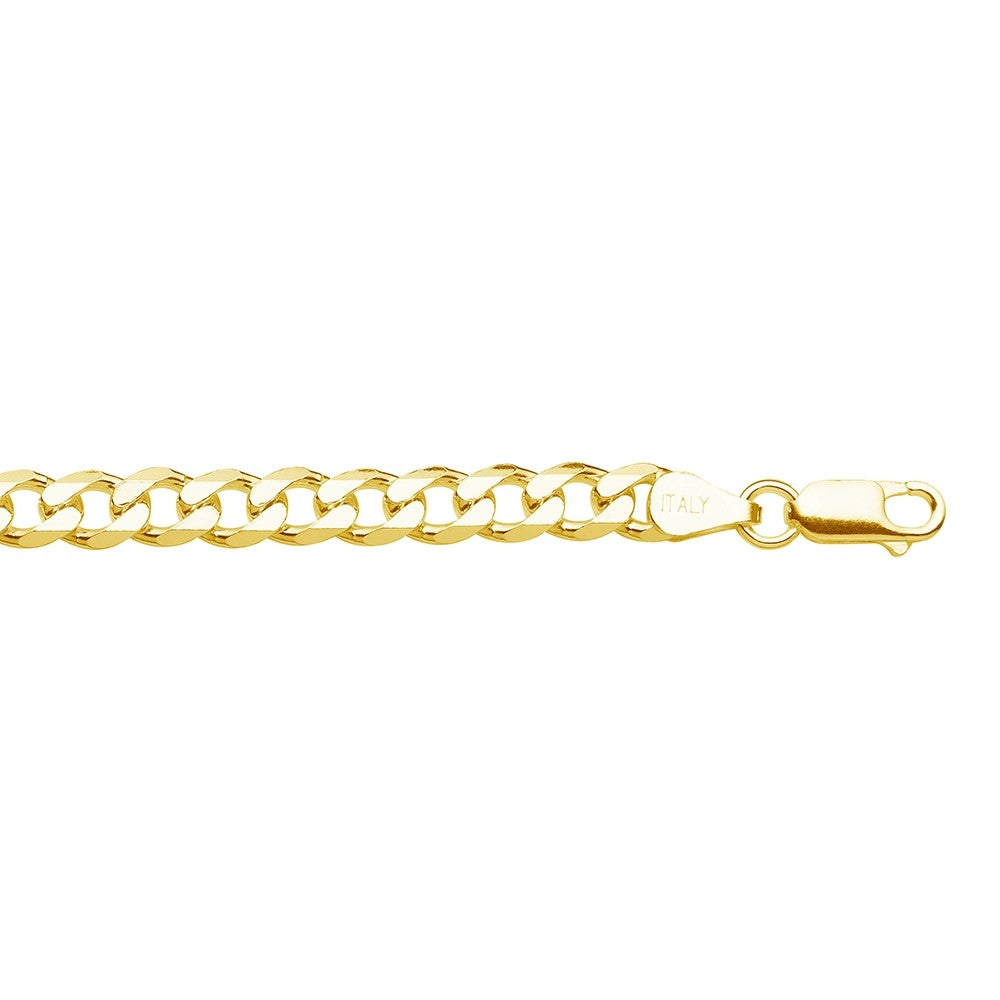 Sterling Silver Heavy Curb Chain with Gold Plating CURB 5MM