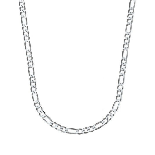 Sterling Silver Plated Figaro 4mm Chain