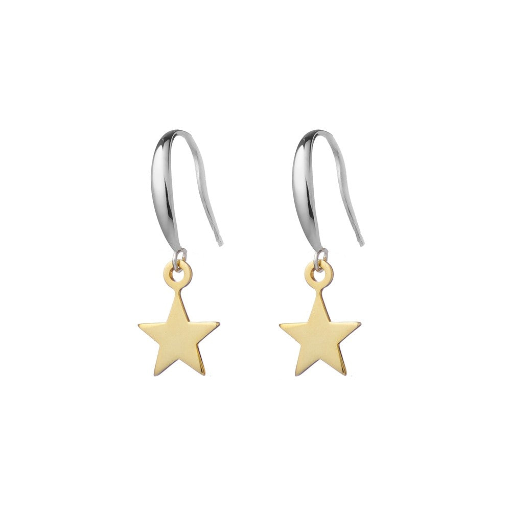 Two Tone Earring with Star Charm
