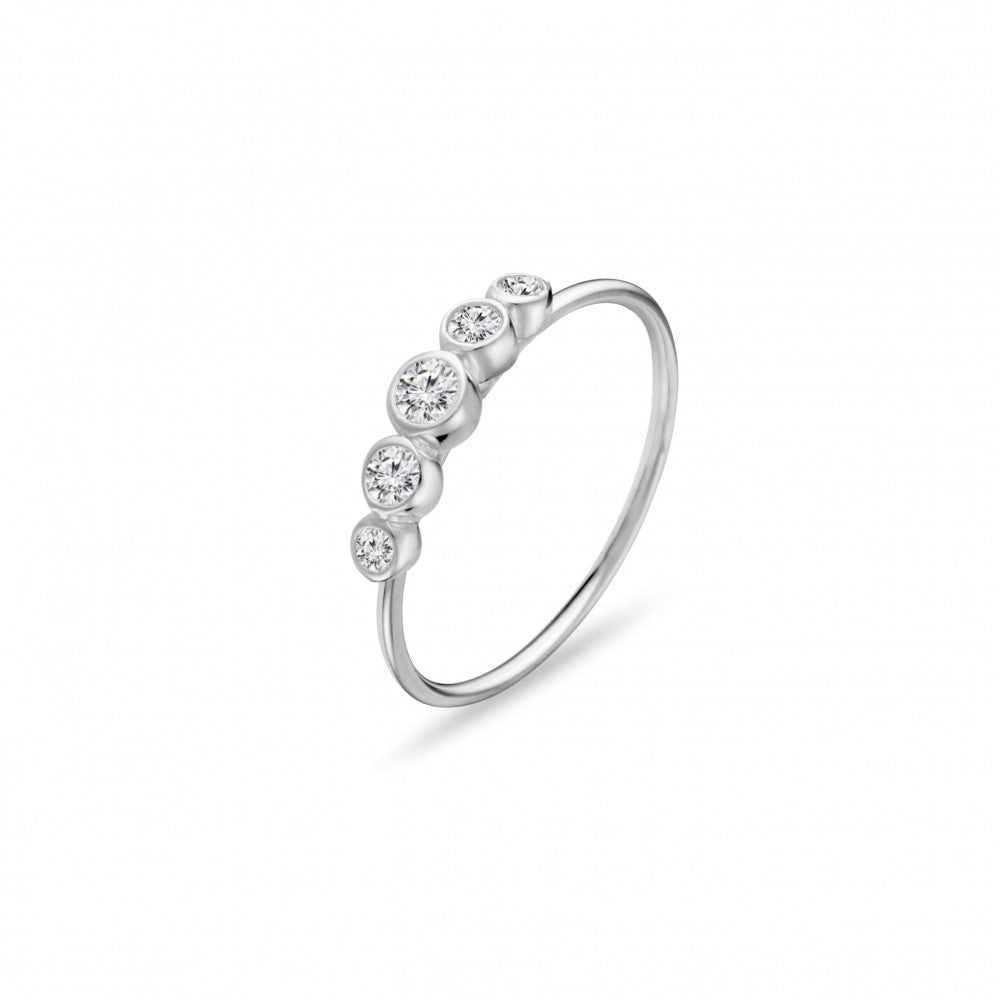 Silver Multi Bezel Set CZ Ring
