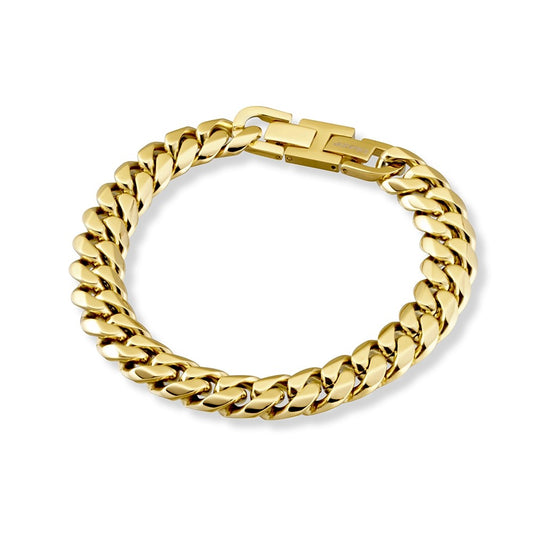 Stainless Steel 12mm Cuban Link Bracelet- Gold/ Silver/ Black