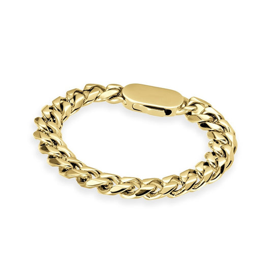 Stainless Steel GOLD Cuban 10mm Link with Shark Clasp