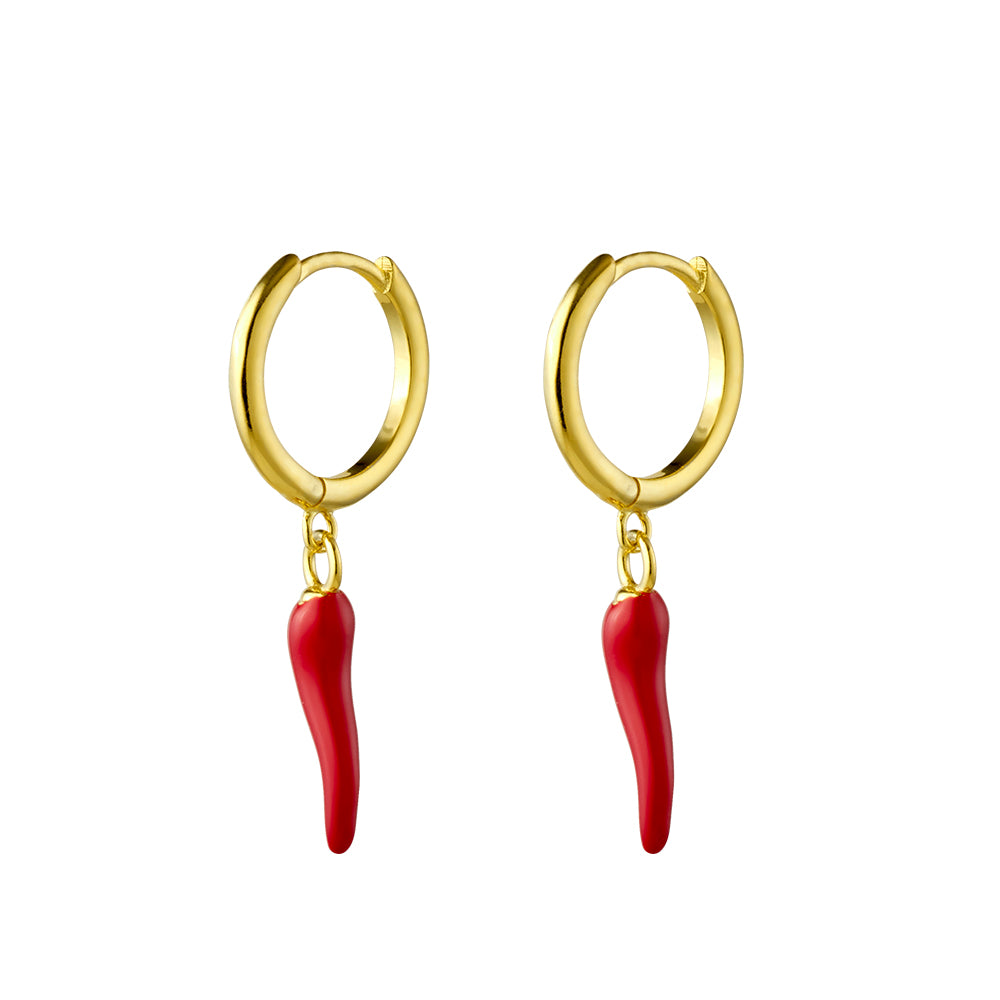 Red Cornicello Horn Charm - Gold or Silver