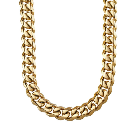 Stainless Steel Cuban Link Chain 14mm - Gold