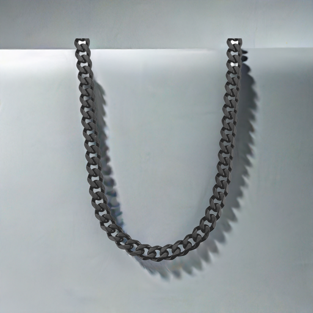 Black Cuban Link Chain 8mm