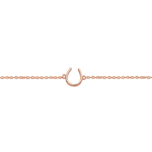 Sterling Silver Fine Horse Shoe Bracelet - Rose Gold/ Silver