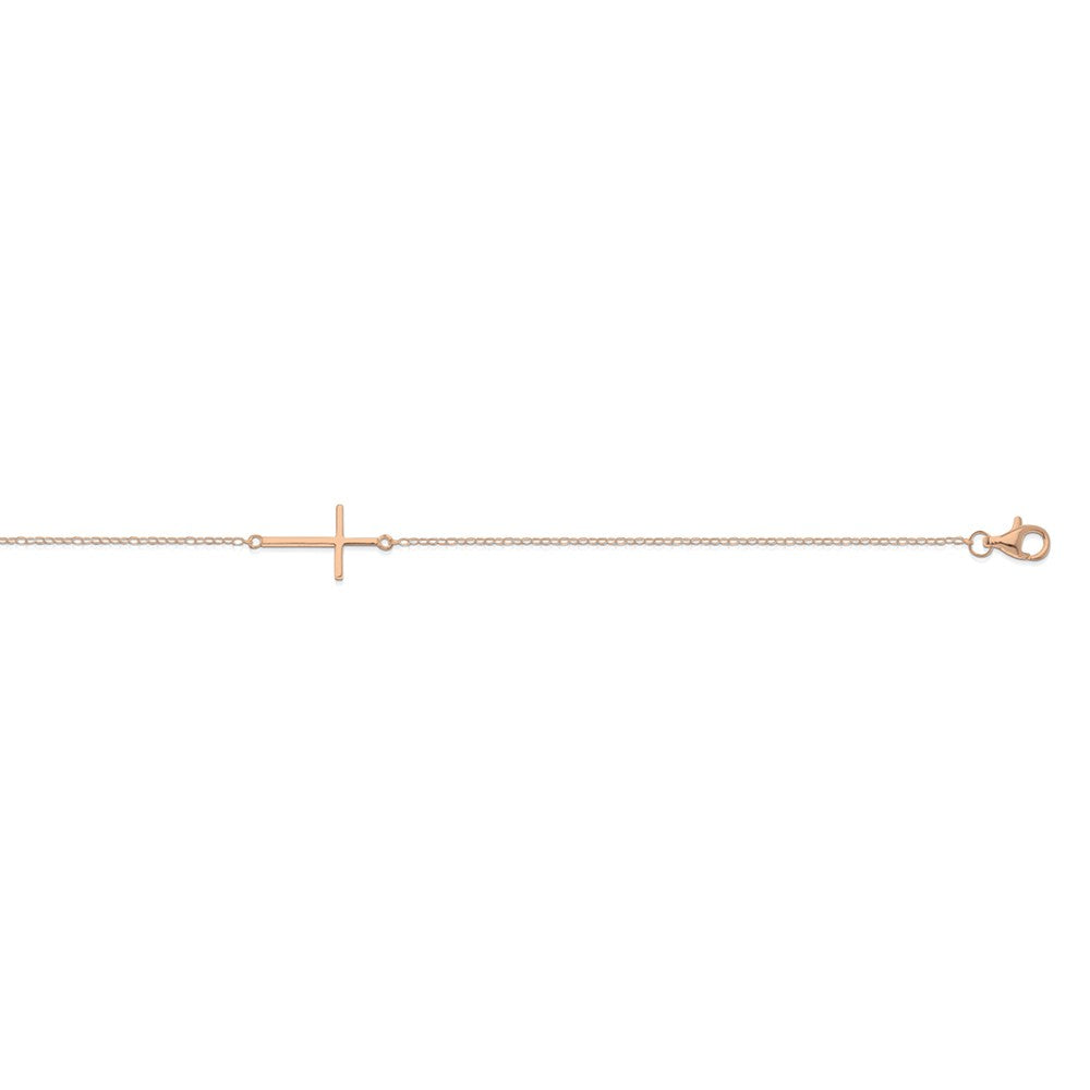 Sterling Silver Fine Cross Bracelet - Gold/ Rose Gold/ Silver/ Multi