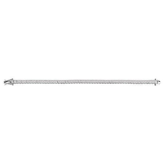 Sterling Silver Square 3mm CZ Tennis Bracelet - Silver