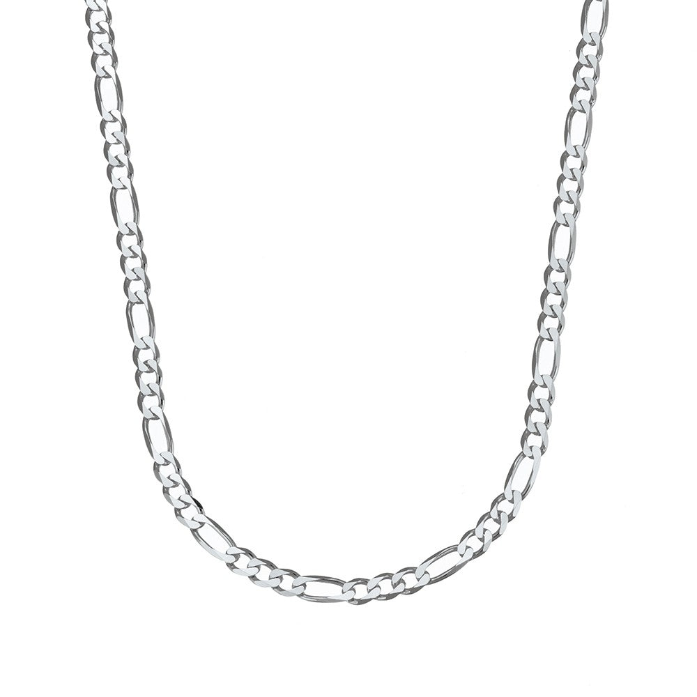 Sterling Silver Plated Figaro 4mm Chain