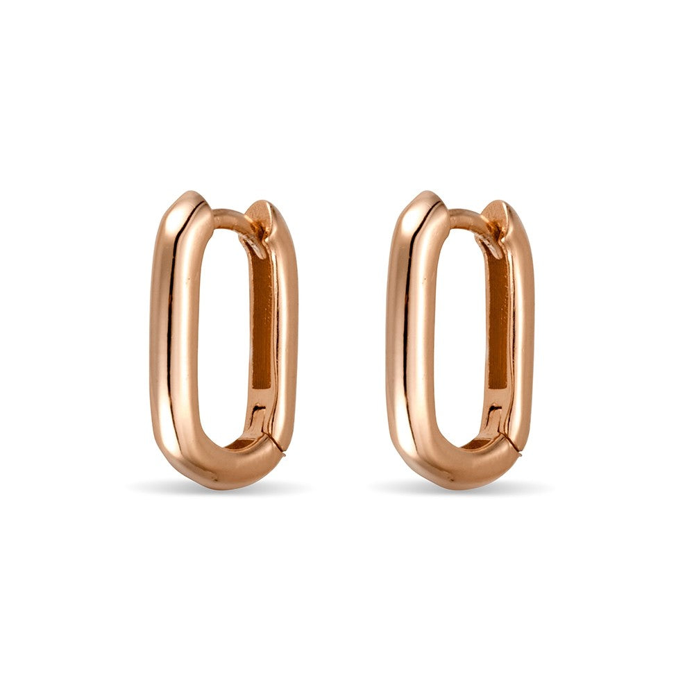 Oval Shaped Hoop Earrings - Gold, Rose Gold & Silver