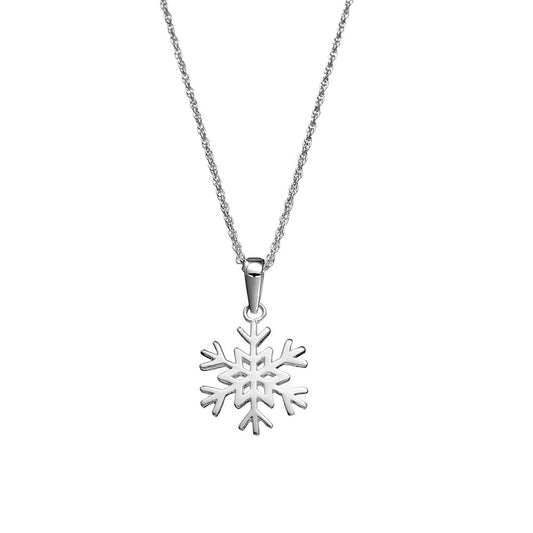 Snowflake Pendant with Rope Chain Necklace