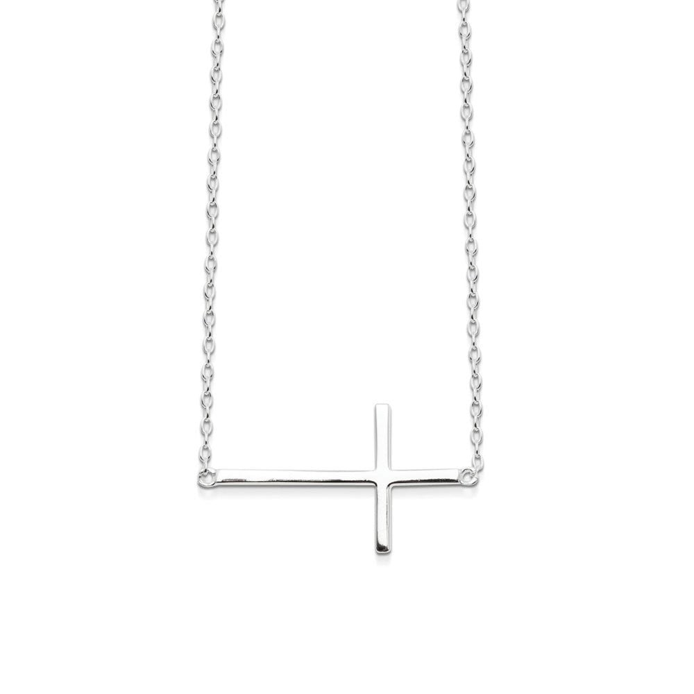 Silver Side Cross Necklace