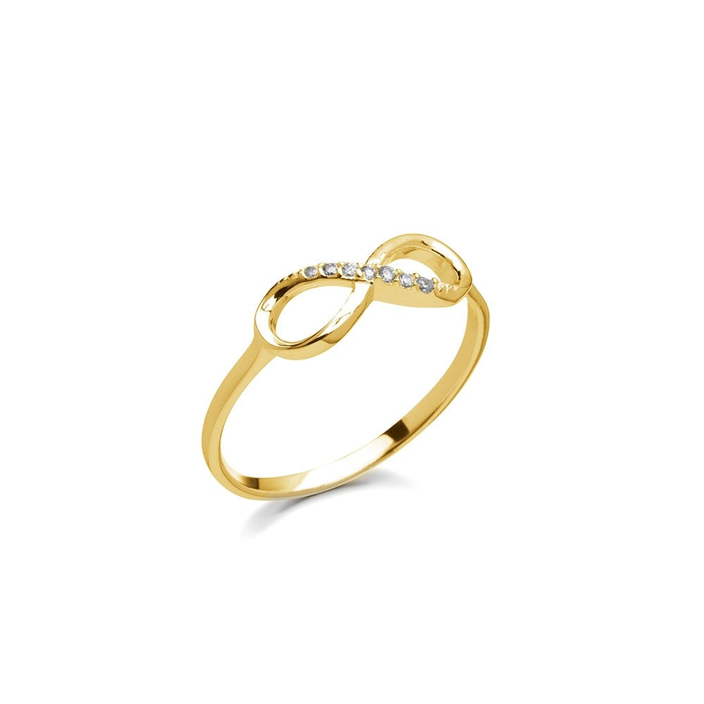 Stone Set Infinity Gold Ring