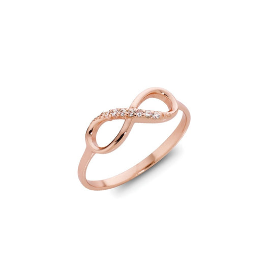 Stone Set Infinity Rose Gold Ring