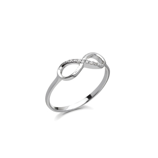 Stone Set Infinity Silver Ring