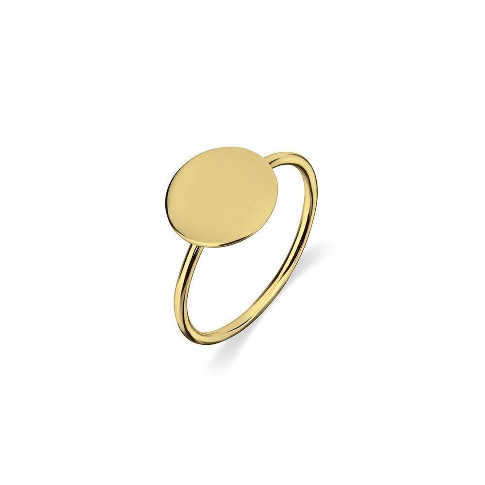 Gold Flat Disc Ring