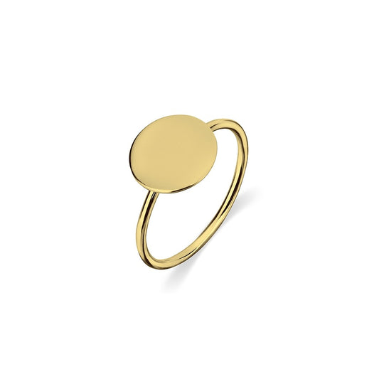 Gold Flat Disc Ring