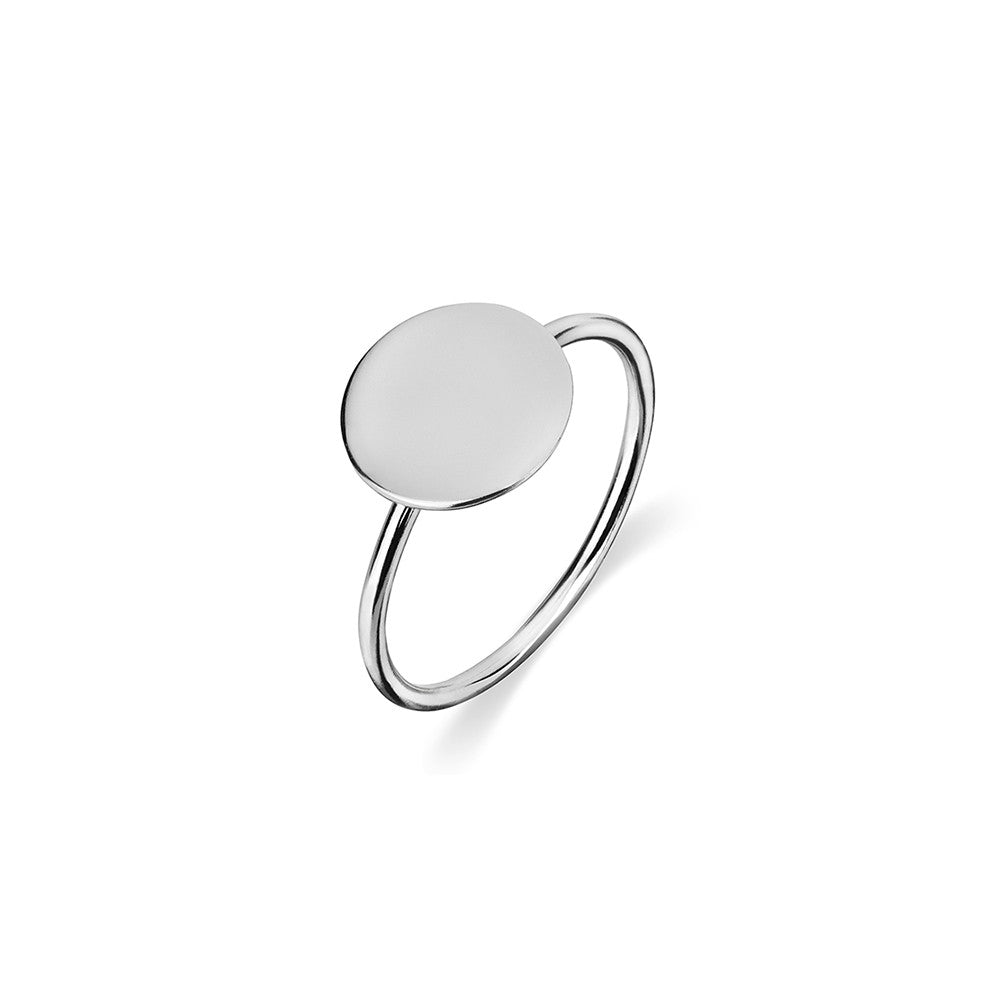 Silver Flat Disc Ring