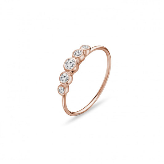 Rose Gold Multi Bezel Set CZ Ring