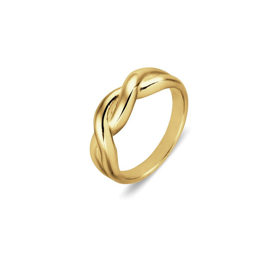 Sterling Silver Plait Style Gold Plated Ring