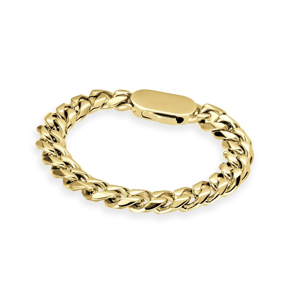 Stainless Steel GOLD Cuban 10mm Link with Shark Clasp