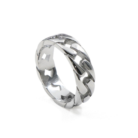 7mm Cuban Link Ring in Silver